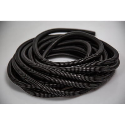 RS PRO Flexible, Split Conduit, 10.7mm Nominal Diameter, Plastic, Black