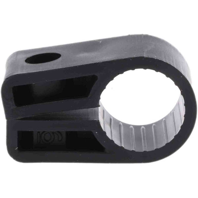 RS PRO Black PE Cable Clip, 15.2mm Max. Bundle