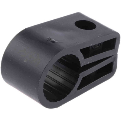 RS PRO Black PE Cable Clip, 15.2mm Max. Bundle