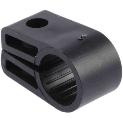 RS PRO Black PE Cable Clip, 15.2mm Max. Bundle