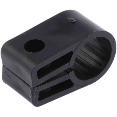 RS PRO Black PE Cable Clip, 15.2mm Max. Bundle