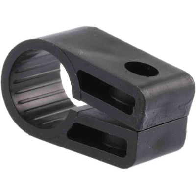RS PRO Black PE Cable Clip, 15.2mm Max. Bundle