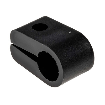 RS PRO Black PE Cable Clip, 12.7mm Max. Bundle