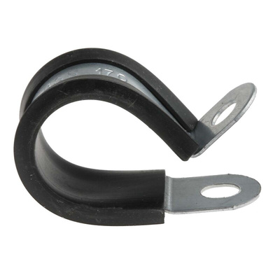 RS PRO Black Plated Steel P Clamp, 16mm Max. Bundle