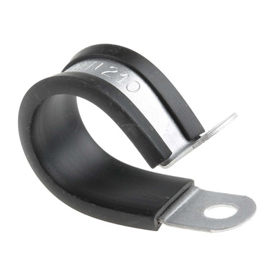 RS PRO Black Plated Steel P Clamp, 20mm Max. Bundle