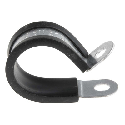 RS PRO Black Plated Steel P Clamp, 20mm Max. Bundle
