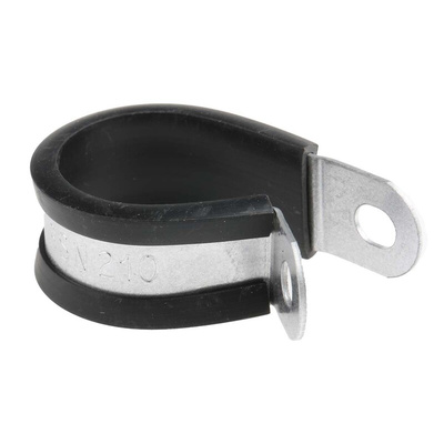 RS PRO Black Plated Steel P Clamp, 20mm Max. Bundle