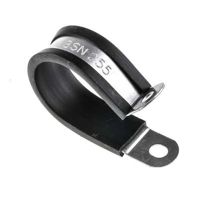 RS PRO Black Plated Steel P Clamp, 25mm Max. Bundle
