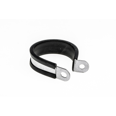 RS PRO Black Plated Steel P Clamp, 32mm Max. Bundle