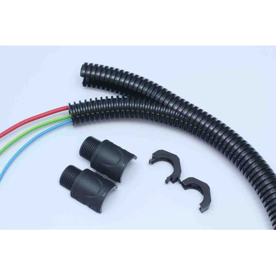 Flexicon Fixed Fitting, Conduit Fitting, 21mm Nominal Size, M20, Nylon 66, Black