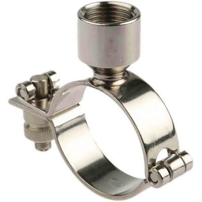 RS PRO Stainless Steel Silver Hinged Pipe Clamp, 2in