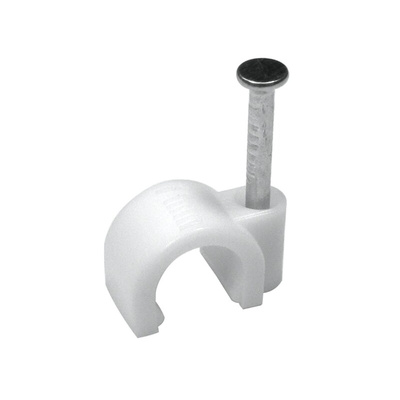 RS PRO White Polyethylene, Steel Clip, 10mm Max. Bundle