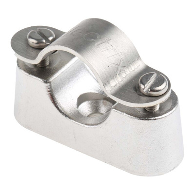 RS PRO Silver 316 Stainless Steel Saddle Clamp, 20mm Max. Bundle