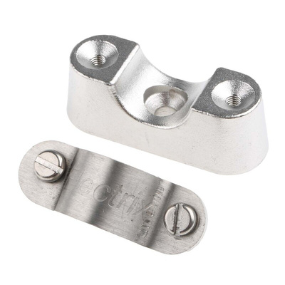 RS PRO Silver 316 Stainless Steel Saddle Clamp, 20mm Max. Bundle