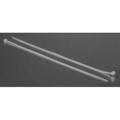 RS PRO Cable Tie, 300mm x 4.8 mm, Natural Nylon, Pk-100