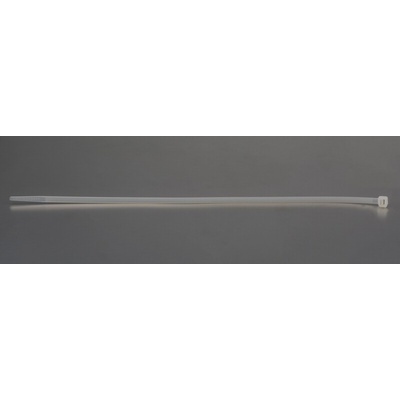 RS PRO Cable Tie, 300mm x 4.8 mm, Natural Nylon, Pk-100