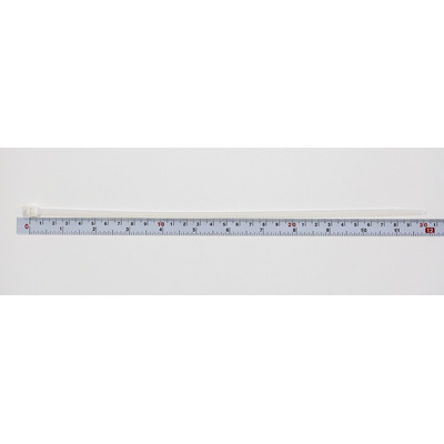 RS PRO Cable Tie, 300mm x 4.8 mm, Natural Nylon, Pk-100
