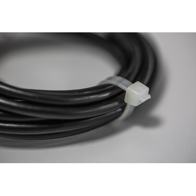RS PRO Cable Tie, 300mm x 4.8 mm, Natural Nylon, Pk-100