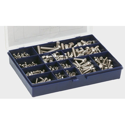 RS PRO 624 piece Stainless Steel Screw/Bolt & Nut Kit