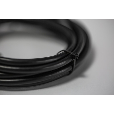 RS PRO Cable Tie, Sub Miniature, 71mm x 1.6 mm, Black Nylon, Pk-100