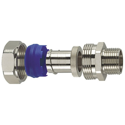HellermannTyton Straight, Conduit Fitting, 16mm Nominal Size, M16, Brass, PA 6, Silver