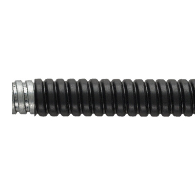 Flexicon Flexible Conduit, 32mm Nominal Diameter, Galvanised Steel, Black