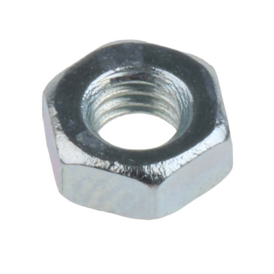 RS PRO Steel Hex Nut, Bright Zinc Plated, M3