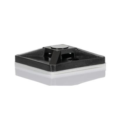 HellermannTyton Self Adhesive Black Cable Tie Mount 28 mm x 28mm, 5.4mm Max. Cable Tie Width
