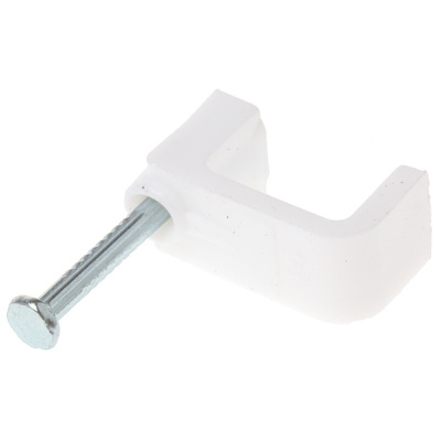 RS PRO White PE Rectangular Cable Clip