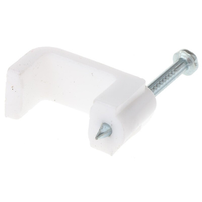 RS PRO White PE Rectangular Cable Clip