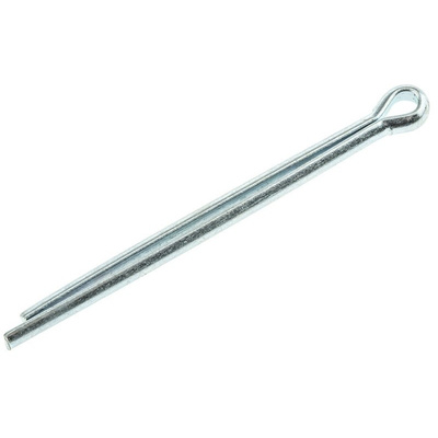 1-3/4in Bright Zinc Plated Steel Split Pin, 1/8in Diameter