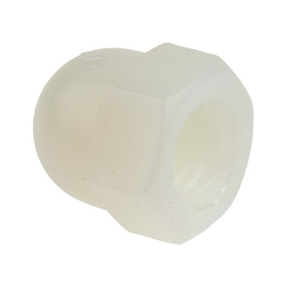 M8 Plain White Nylon Dome Nut