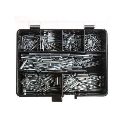 600 piece Galvanised Steel Metric Spring Tension Pin Kit