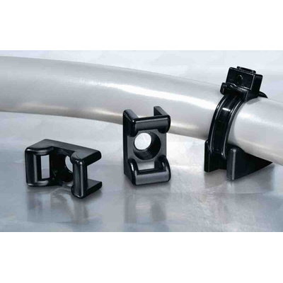 HellermannTyton Self Adhesive Black Cable Tie Mount 14.5 mm x 25mm, 8mm Max. Cable Tie Width