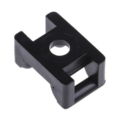 HellermannTyton Self Adhesive Black Cable Tie Mount 12 mm x 18mm, 6mm Max. Cable Tie Width