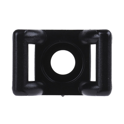 HellermannTyton Self Adhesive Black Cable Tie Mount 12 mm x 18mm, 6mm Max. Cable Tie Width