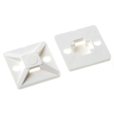 HellermannTyton Natural Cable Tie Mount 19 mm x 19mm, 4.1mm Max. Cable Tie Width