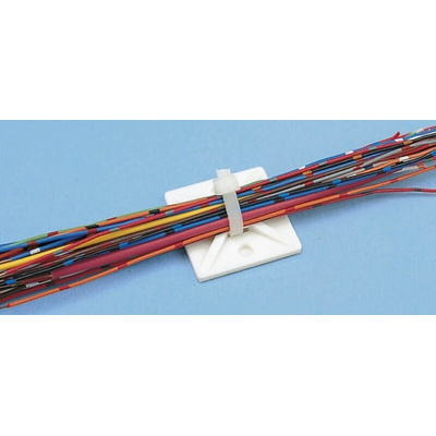 HellermannTyton Self Adhesive Black Cable Tie Mount 28 mm x 28mm, 5.4mm Max. Cable Tie Width