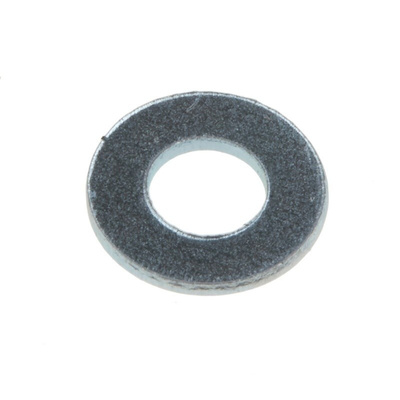 Bright Zinc Plated Steel Plain Washer, 0.8mm Thickness, M4