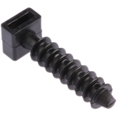 HellermannTyton Self Adhesive Black Cable Tie Mount 12 mm x 44mm, 9mm Max. Cable Tie Width