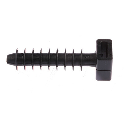 HellermannTyton Self Adhesive Black Cable Tie Mount 12 mm x 44mm, 9mm Max. Cable Tie Width