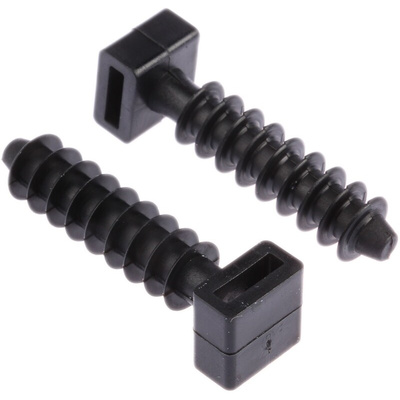 HellermannTyton Self Adhesive Black Cable Tie Mount 12 mm x 44mm, 9mm Max. Cable Tie Width