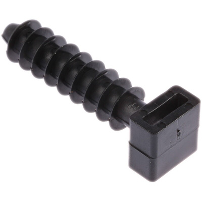 HellermannTyton Self Adhesive Black Cable Tie Mount 12 mm x 44mm, 9mm Max. Cable Tie Width