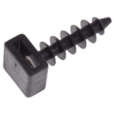 HellermannTyton Self Adhesive Black Cable Tie Mount 12 mm x 30mm, 9mm Max. Cable Tie Width