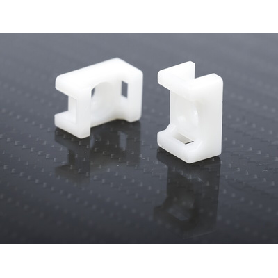RS PRO White Cable Tie Mount 10 mm x 15mm, 5mm Max. Cable Tie Width