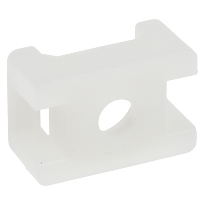 RS PRO White Cable Tie Mount 10 mm x 15mm, 5mm Max. Cable Tie Width