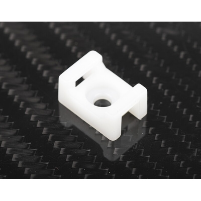 RS PRO White Cable Tie Mount 10 mm x 15mm, 5mm Max. Cable Tie Width