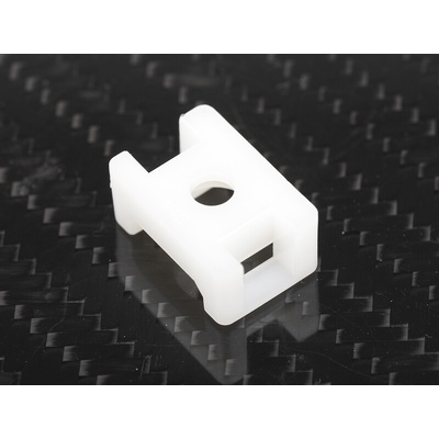 RS PRO White Cable Tie Mount 10 mm x 15mm, 5mm Max. Cable Tie Width