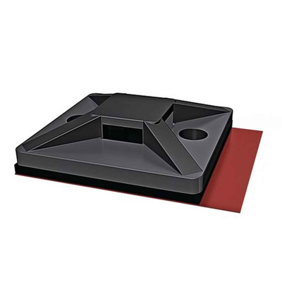 HellermannTyton Self Adhesive Black Cable Tie Mount 19 mm x 19mm, 4.4mm Max. Cable Tie Width