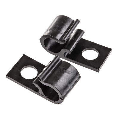 HellermannTyton Black Polyacetal D Clip, 10mm Max. Bundle